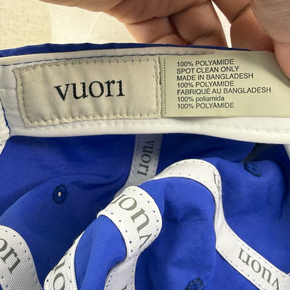 V1 Vuori Blue Hat With Logo Patch Cap Adjustable 6 Panel Hat Resortwear - Picture 9 of 9